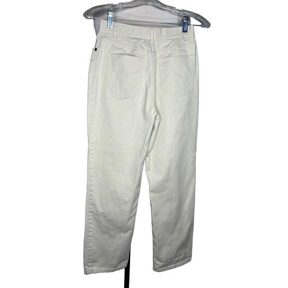 CHARTER CLUB LAURA FIT Full Length Women's Pants Size 2Petite Cream Jeans 5 Pock - Picture 2 of 5